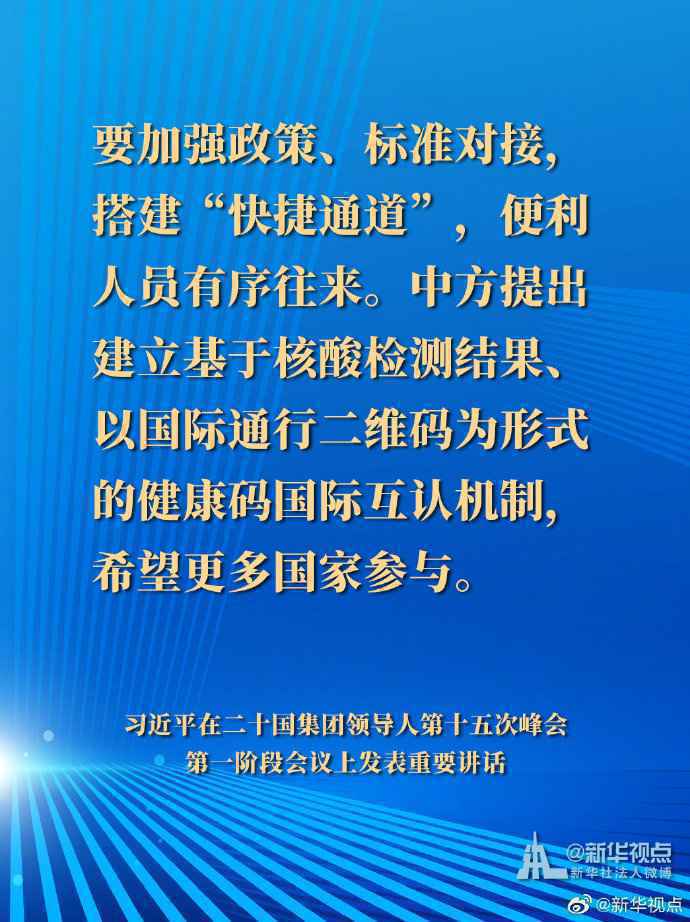 习近平在二十国集团领导人第十五次峰会第一阶段会议讲话要点