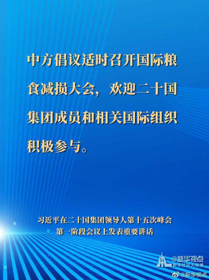 习近平在二十国集团领导人第十五次峰会第一阶段会议讲话要点